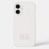 Coques Case-Mate iPhone Blanc cassé gris initiales monogramme simple minim (Verso)