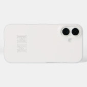 Coques Case-Mate iPhone Blanc cassé gris initiales monogramme simple minim (Verso (horizontal))