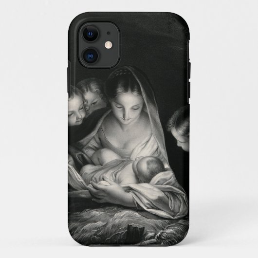 Coques Case-Mate iPhone Blanc de noir d'anges de Vierge Marie de Jésus de (Dos)