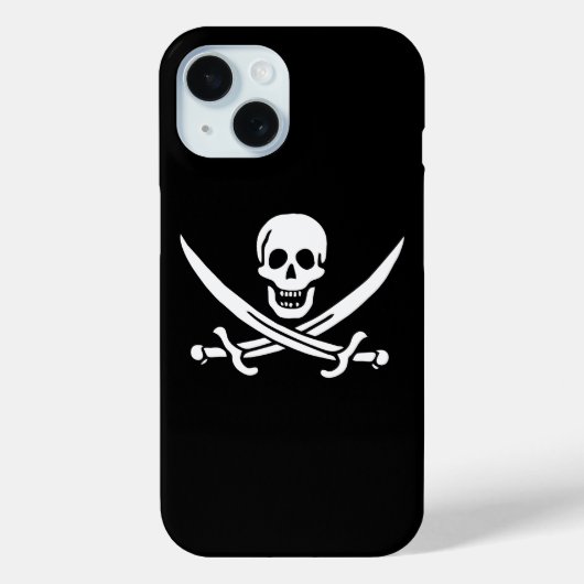 Coques Case-Mate iPhone Blanc, Drapeau Pirate Calico Jack, Crâne & Cutlass (Verso)