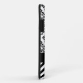 Coques Case-Mate iPhone Blanc du noir | de concepteur de damassé de (Dos/Droite)