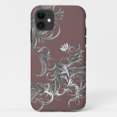 Coques Case-Mate iPhone Blanc - Fleur métallique effet Embossé (Dos)