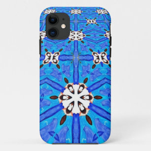 Coque Case-Mate Pour iPhone blanc géométrique sur la caisse bleue de télép