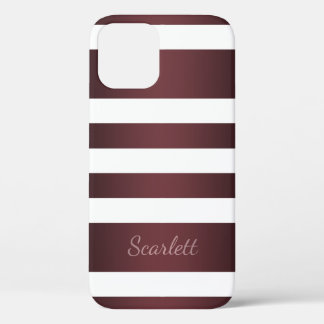Case-Mate iPhone Case Blanc Gris Bourgogne Rouge rayé