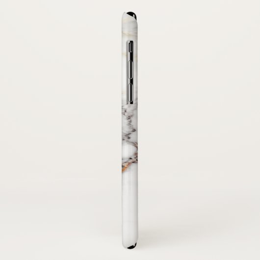 Coques Case-Mate iPhone Blanc Marbré Avec Du Grain (Dos/Gauche)