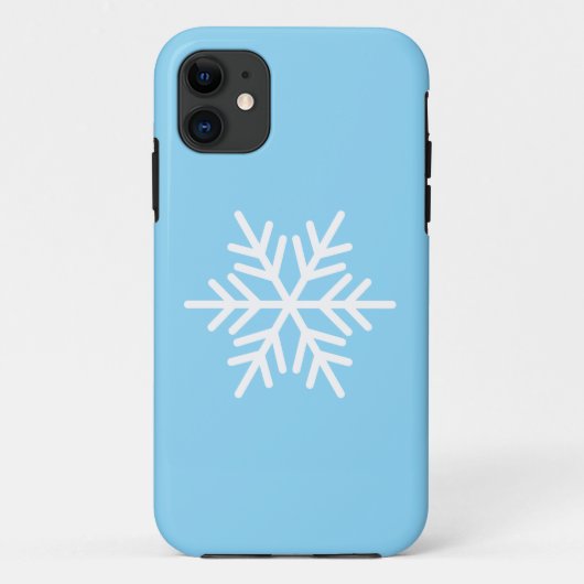 Coques Case-Mate iPhone Blanc Moderne Élégant Flocon Nordique Sur Fond Ble (Dos)