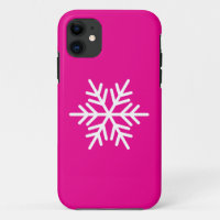 Blanc Moderne Flocon de Neige Nordique sur Fond Ro