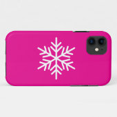 Coques Case-Mate iPhone Blanc Moderne Flocon de Neige Nordique sur Fond Ro (Dos (Horizontal))