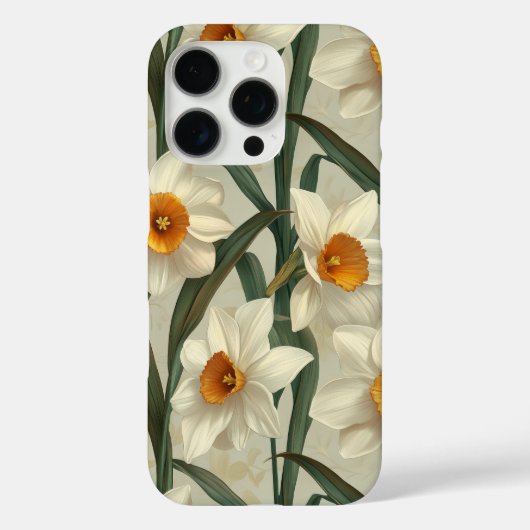 Coques Case-Mate iPhone Blanc Narcisse Floral Spring Botanique (Verso)