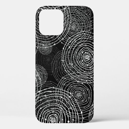 Coques Case-Mate iPhone Blanc Noir : Formes Rondes Simples. (Verso)