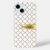 Coques Case-Mate iPhone Blanc & Or Marocain | Nom do-it-yourself (Verso)