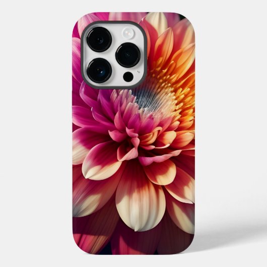 Coques Case-Mate iPhone Blanc Orange Jaune Rose Violet Bleu Dahlia Fleur (Verso)