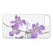 Coques Case-Mate iPhone Blanc pourpre d'orchidée tropicale (Dos (Horizontal))