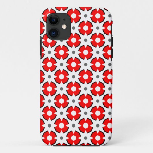Coques Case-Mate iPhone Blanc rouge et motif noir (Dos)
