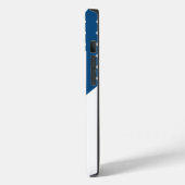 Coques Case-Mate iPhone Blanc sur bleu Polka Motif Monogramme (Verso / Gauche)