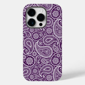 Coques Case-Mate iPhone Blanc sur violet Retro Motif Paisley (Verso)