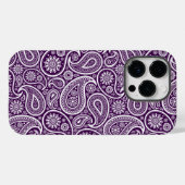 Coques Case-Mate iPhone Blanc sur violet Retro Motif Paisley (Verso (horizontal))