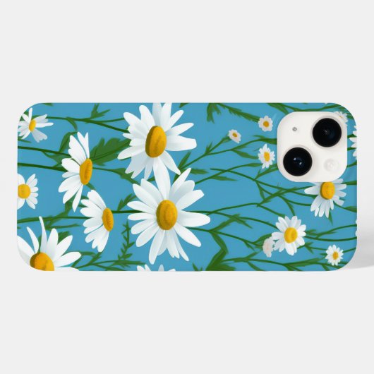 Coques Case-Mate iPhone Blancs D'Été Sur Aqua (Verso (horizontal))