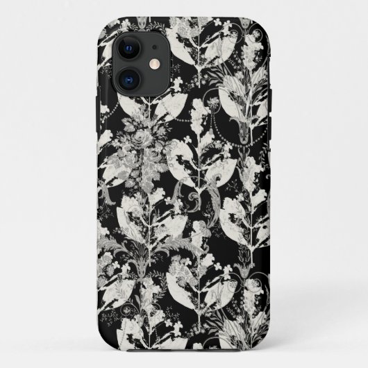 Coques Case-Mate iPhone Blancs mignons feuilles abstraits motifs (Dos)