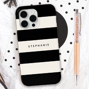 Coque iPhone 15 Pro Max Blancs noirs et lunettes avec nom