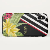 Coques Case-Mate iPhone Blancs noirs Fleurs jaunes (Dos (Horizontal))