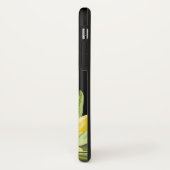 Coques Case-Mate iPhone Blancs noirs Fleurs jaunes (Dos/Gauche)