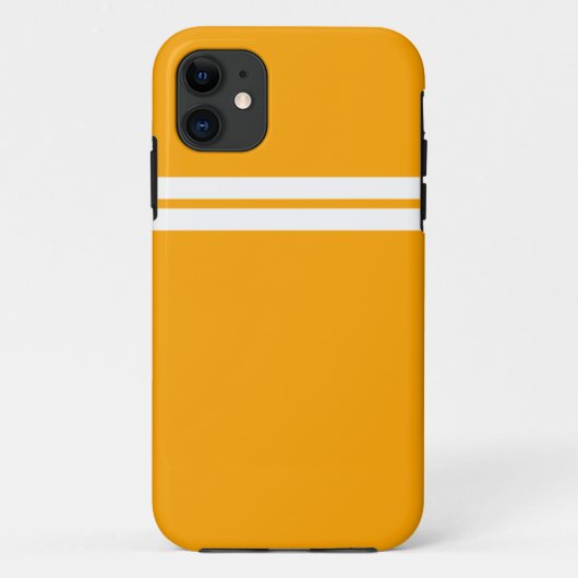 Coques Case-Mate iPhone Blancs Top Racing Sur Bright Yellow Orange (Dos)
