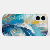 Coques Case-Mate iPhone Bleu Abstrait Brush Strokes Art moderne (Verso (horizontal))