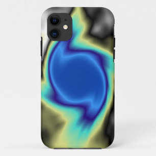 Coque Case-Mate Pour iPhone Bleu abstrait de spirale de fractale
