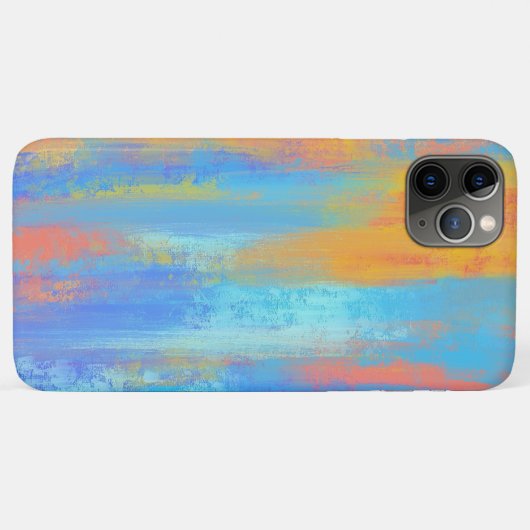 Coques Case-Mate iPhone Bleu Abstrait et orange (Dos (Horizontal))