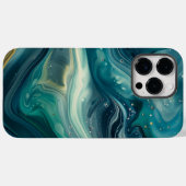 Coques Case-Mate iPhone Bleu Abstrait et vert aquatique (Verso (horizontal))