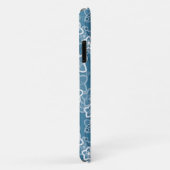 Coques Case-Mate iPhone bleu avec blanc, bleu, fleurs, floral, rustique, f (Dos/Droite)