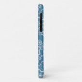 Coques Case-Mate iPhone bleu avec blanc, bleu, fleurs, floral, rustique, f (Dos/Gauche)