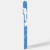 COQUES Case-Mate iPhone BLEU AVEC BLANC SITTING MOTIF CHAT (Verso / Gauche)