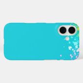 Coques Case-Mate iPhone Bleu avec de petits cœurs arc-en-ciel (Verso (horizontal))