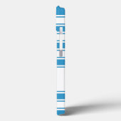 Coques Case-Mate iPhone Bleu, bande horizontale avec monogramme (Verso / Gauche)
