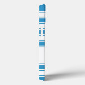 Coques Case-Mate iPhone Bleu, bande horizontale avec monogramme (Verso / Droite)