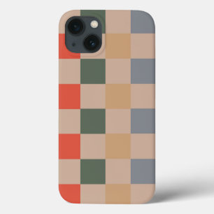 Case-Mate iPhone Case Bleu Beige Orange Brown À damiers En vichy Motif