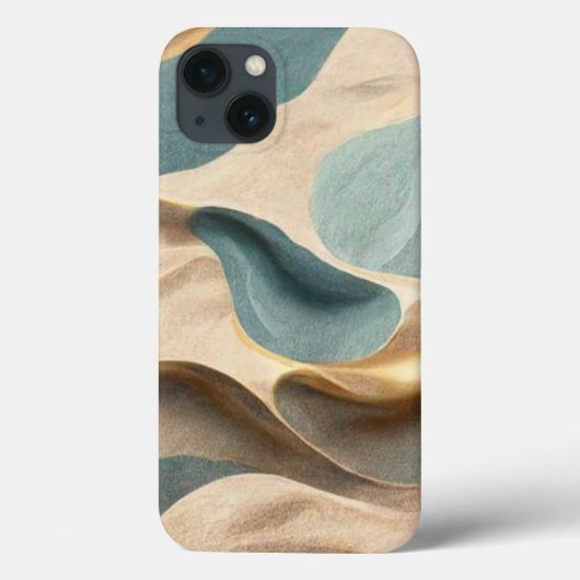 Coques Case-Mate iPhone bleu beige vert vague (Verso)