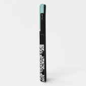 COQUES Case-Mate iPhone BLEU, BLACK DAMASK, VOTRE MONOGRAM, VOTRE NOM (Dos/Gauche)