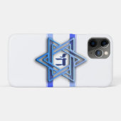 Coques Case-Mate iPhone Bleu blanc et l'étoile de David (Dos (Horizontal))