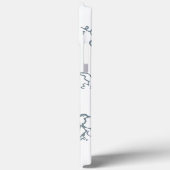 Coques Case-Mate iPhone Bleu Blanc Monogramme Simple Motif d'oiseaux (Verso / Gauche)