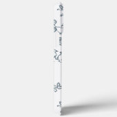 Coques Case-Mate iPhone Bleu Blanc Monogramme Simple Motif d'oiseaux (Verso / Droite)
