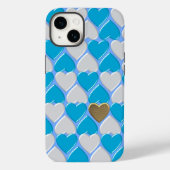 Coques Case-Mate iPhone Bleu, blanc motif bavarois. (Verso)