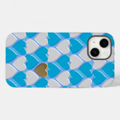 Coques Case-Mate iPhone Bleu, blanc motif bavarois. (Verso (horizontal))