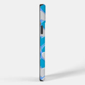 Coques Case-Mate iPhone Bleu, blanc motif bavarois. (Verso / Droite)
