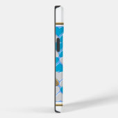 Coques Case-Mate iPhone Bleu, blanc motif bavarois. (Verso / Droite)