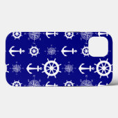 Coques Case-Mate iPhone Bleu Blanc Nautique Bateau Côtier (Verso (horizontal))