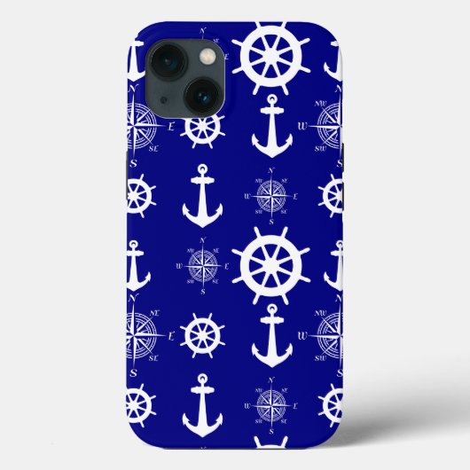 Coques Case-Mate iPhone Bleu Blanc Nautique Bateau Côtier (Verso)