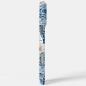 Coques Case-Mate iPhone Bleu blanc rayures florales (Verso / Droite)